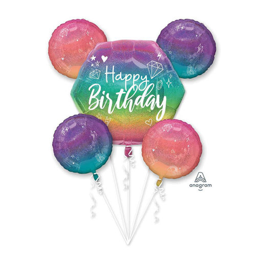 Picture of BOUQUET HAPPY BIRTHDAY SPARKLE FOIL BALLOON
